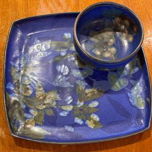Square serving tray and  bowl set